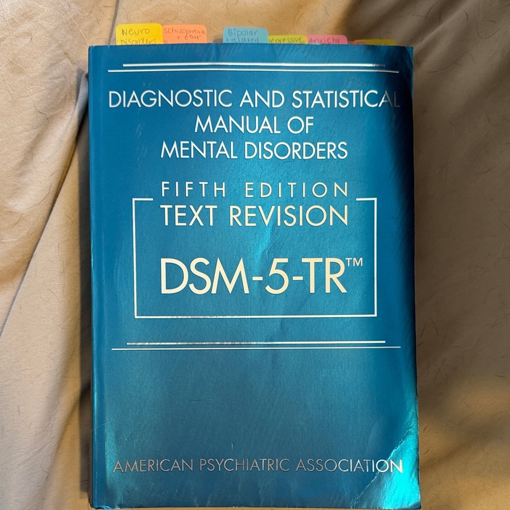 DSM-5-TR Manual with Blue Cover